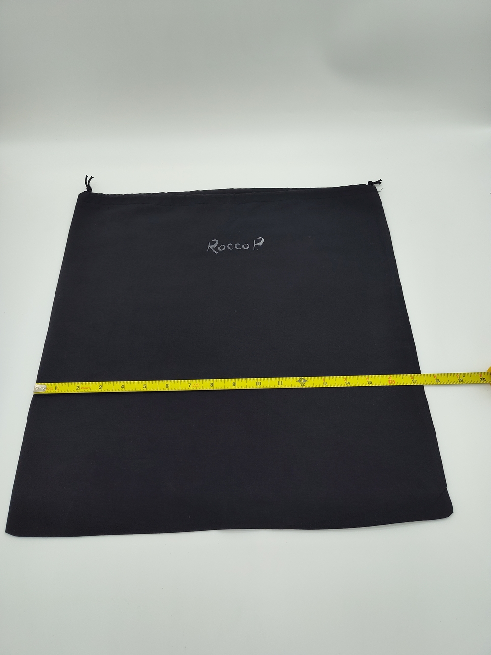 ROCCO P Dust Bag 18x17.5 Black Drawstring Storage Shoe Travel Organizer EUC - Picture 3 of 3
